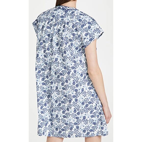Saloni Size 10 Ashley Babydoll Mini Dress White Cotton Floral Print Cap Sleeves - Picture 2 of 13